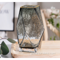 Smokey Grey Flower Vase gold decoration smokey grey geometric glass vases Supplier